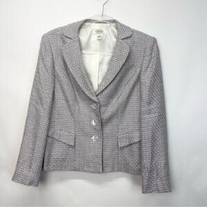 Talbots Silk Blend Blazer Size 6 Petite Tweed